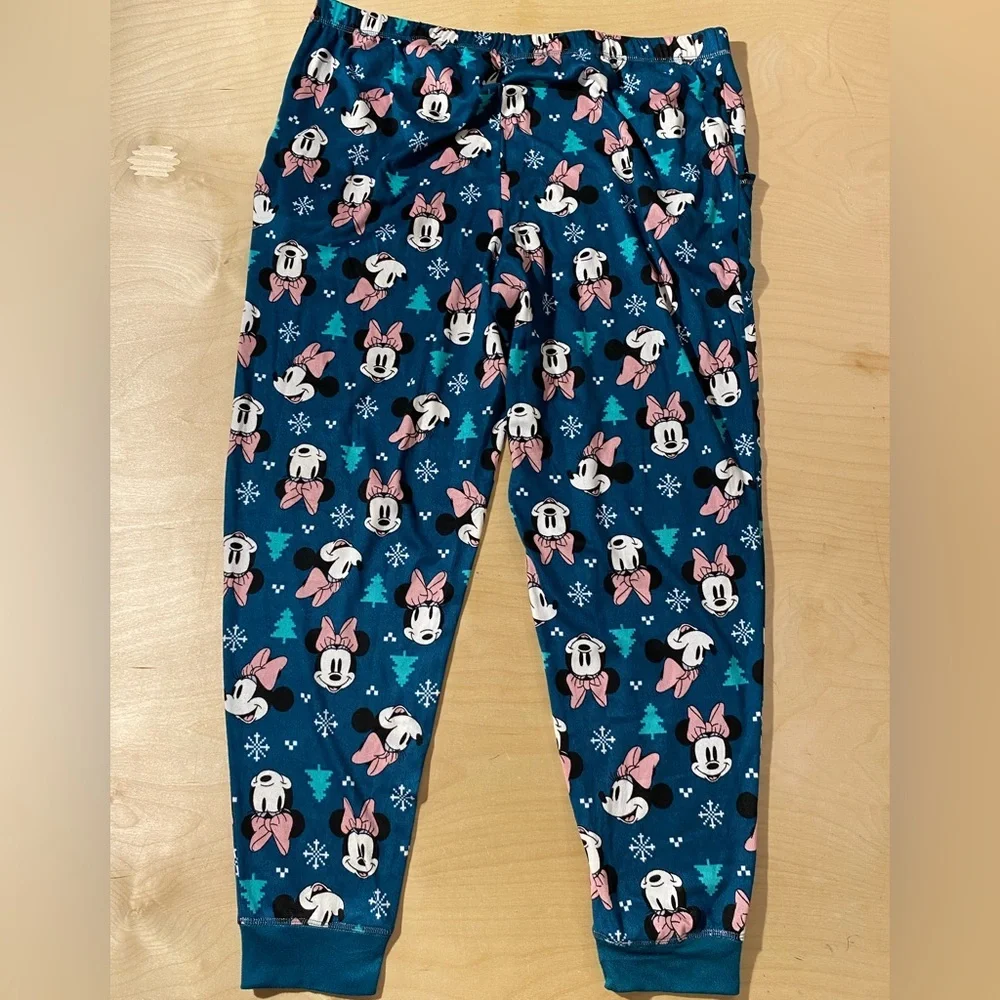 Disney Pajama Bottoms - Blue with Pink and White Minnie XL (16-18) (OQ)